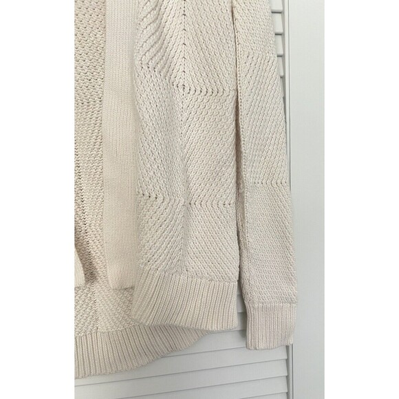 Banana Republic Cream Thick Knit Open Front 90s Preppy Cardigan Sweater size XS - Picture 2 of 5